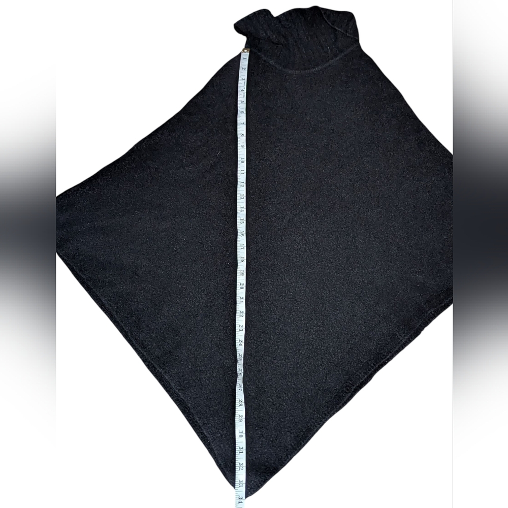 J.Jill Black Bouclé Knit Turtleneck Poncho Sweater One Size - Picture 10 of 10